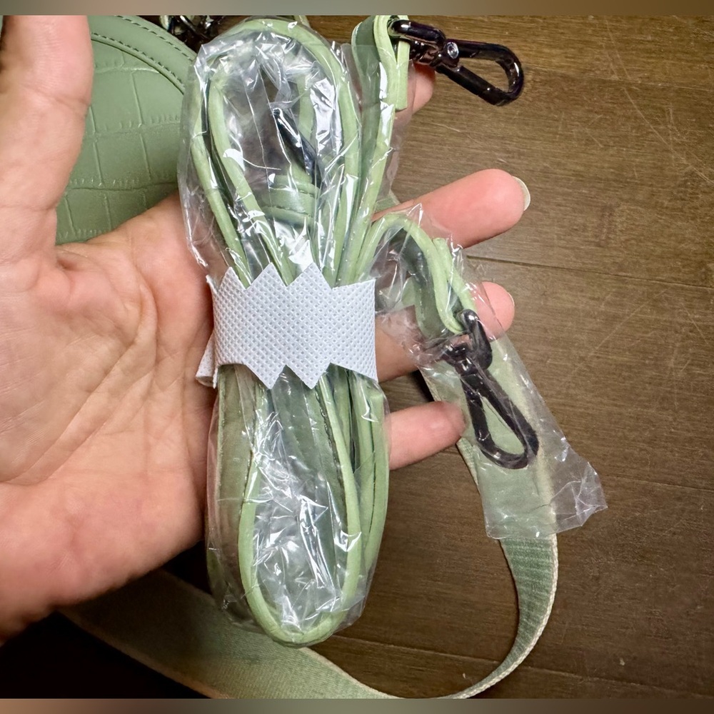 Mint Green Croc-Embossed Mini Bag - Picture 13 of 16